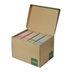 Krabice jsou vhodné pro uložení konkrétního počtu archivních boxů či pořadačů.